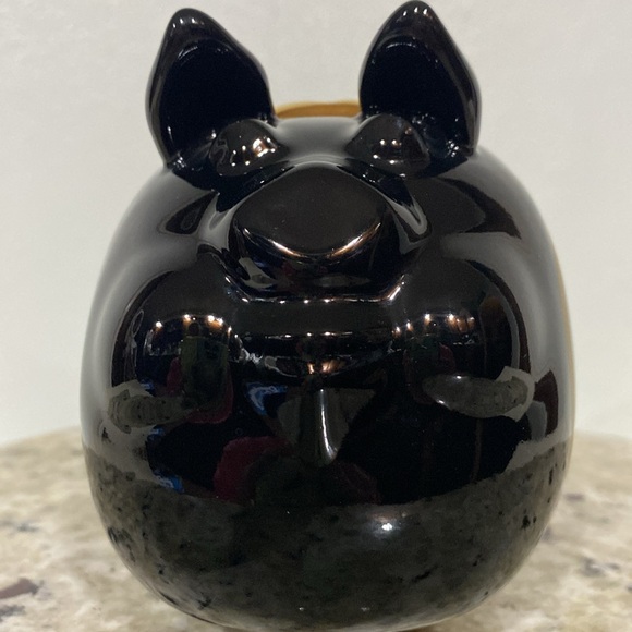 Vintage 2002 Harley Davidson High Shine Black Gold Road Hog Ceramic Piggy Bank - Picture 9 of 14